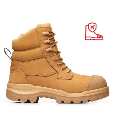 8560 Blundstone Rotoflex Wheat Water-resistant Nubuck 150mm Zip Side Safety Boot