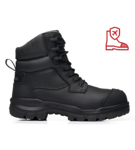 8561 Blundstone Rotoflex Black Water-resistant Leather 150mm Zip Side Safety Boot